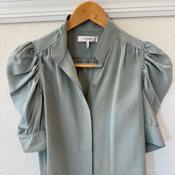 Frame Gillian Silk Puff Sleeved Blouse - Picture 10 of 10